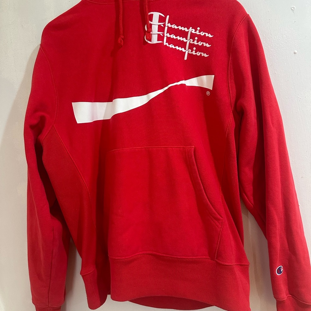 Men Champion Coca-Cola Red Hoodie Collaboration Medium